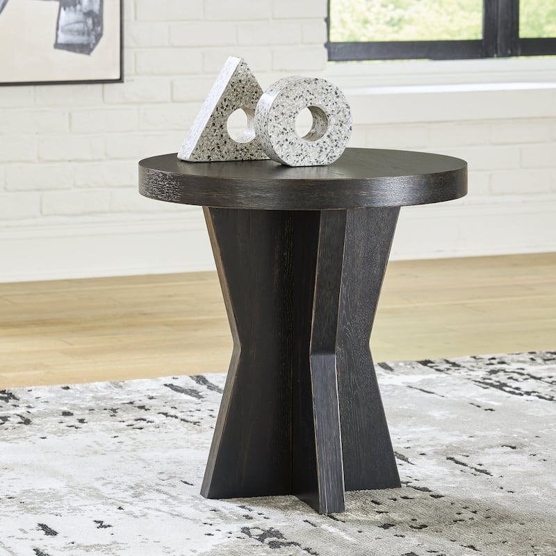 Signature Design by Ashley Galliden Black End Table - 24"W x 24"D x 24"H