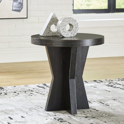 Signature Design by Ashley Galliden Black End Table - 24"W x 24"D x 24"H
