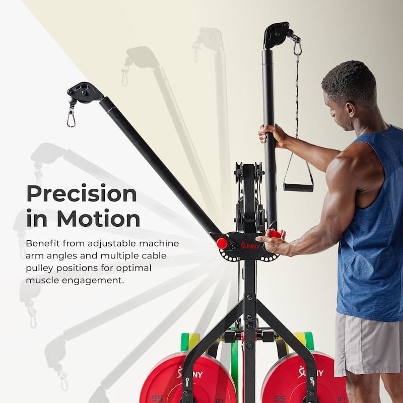 Multifunctional Strength Training Home Gym HG92401 - Black Red - 59.3 x 83.9 x 81.7 Inches