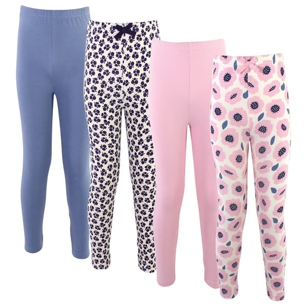 slide 1 of 1, Touched by Nature Baby Organic Cotton Leggings 4pk, Blossom 12-18 Months - Blossom