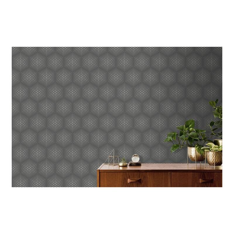 Advantage Milo Dark Grey Bubble Geometric Wallpaper - 20.9 x 396 x 0.025