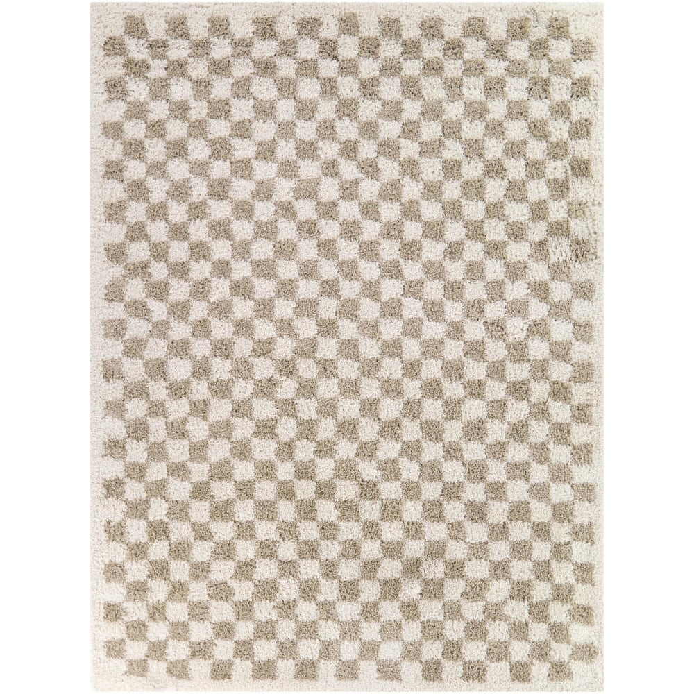 Covey Plush Checkered Thick Shag Area Rug