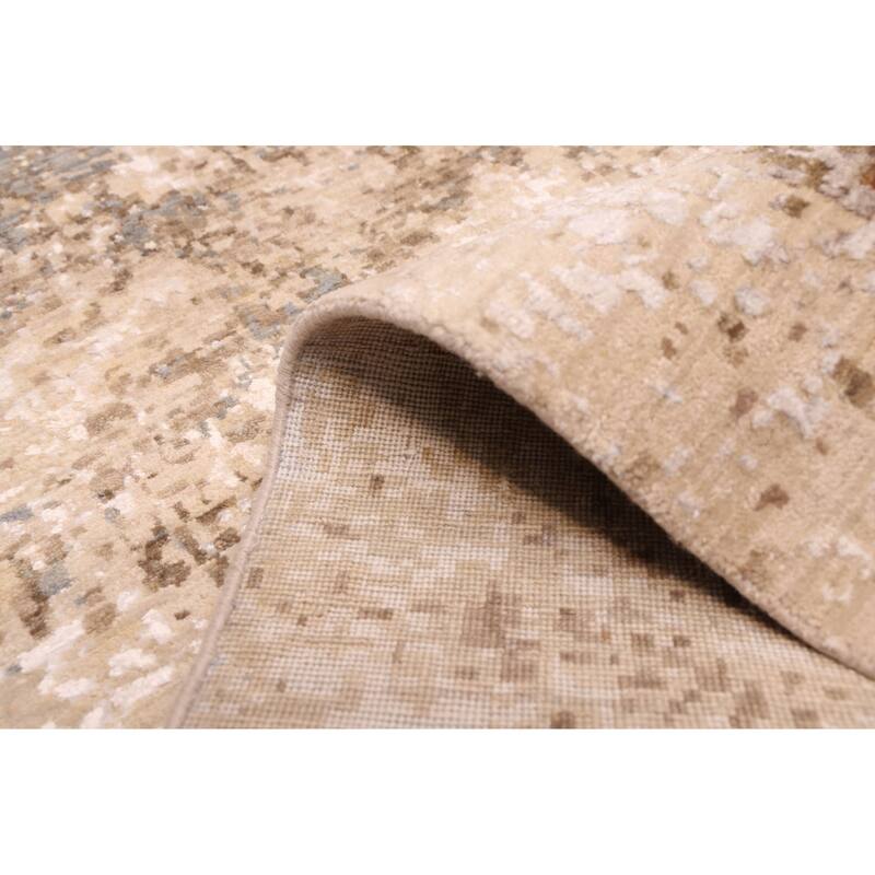 ECARPETGALLERY Hand-knotted Legacy Beige Silk, Wool Rug - 2'6 x 10'2