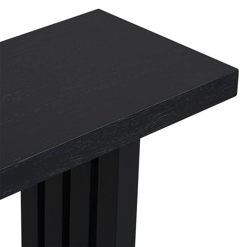 Uniquely Designed Oak Veneer Console Table w/Distinctive Side Shapes