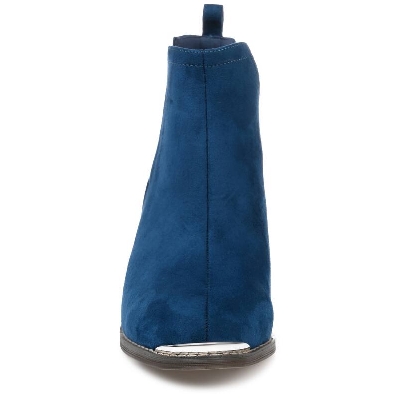 Journee Collection Women's Issla Pull On Stacked Heel Booties