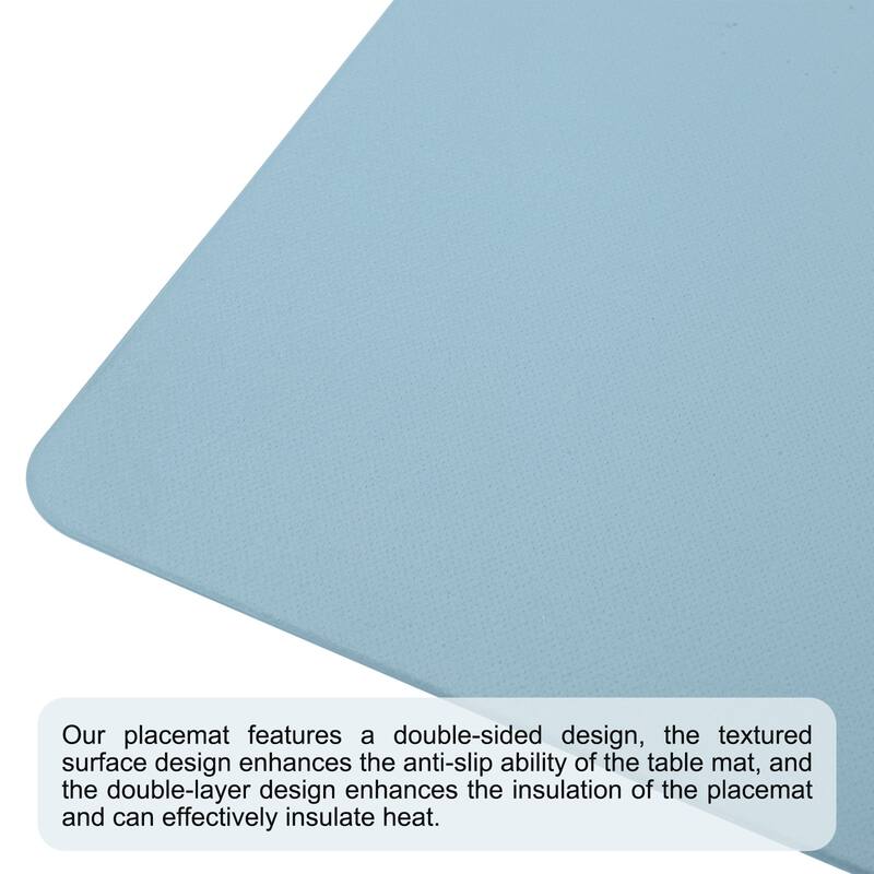 Placemats, 12 x 18 Inch PVC Heat Resistant Table Mats for Table - Blue