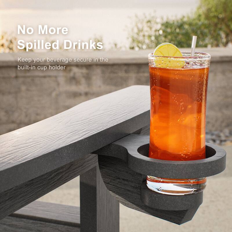 Glider Adirondack Patio Chair, 3-Position Adjust Smooth Motion Chair