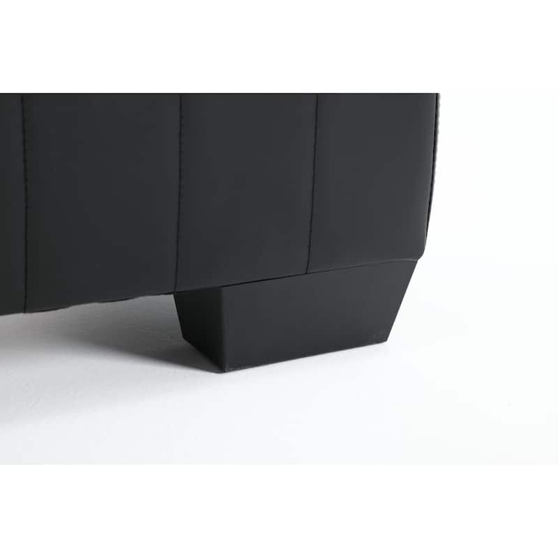 Chaise Lounge Curved Sofa - Black