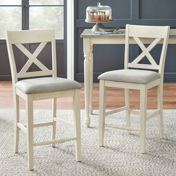 Lifestorey Montreal Crossback Counter Height Stools Set of 2