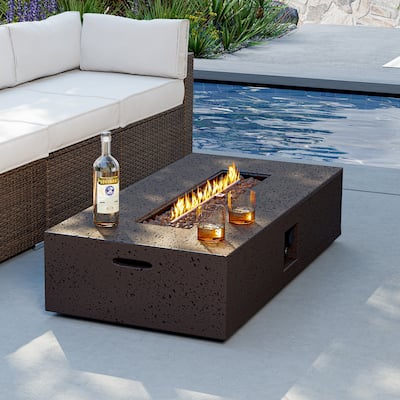COSIEST Outdoor 56-Inch Rectangular Propane Fire Pit