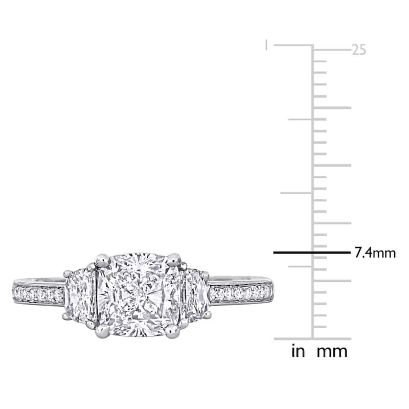 Miadora 2 1/4ct TDW Diamond 3-Stone Ring in 14k White Gold
