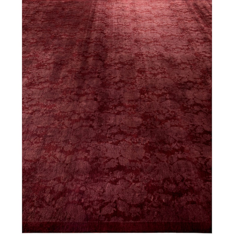 Overdyed One-of-a-Kind Hand-Knotted Area Rug - Red - 9' 1" x 11' 9"