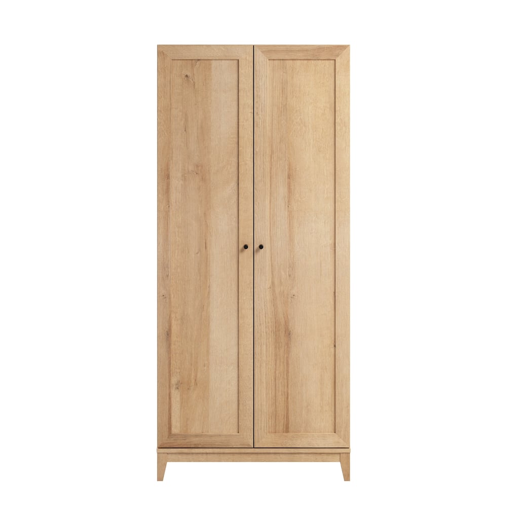 Prepac Yaletown 72" Tall Storage Cabinet with Wood Legs, Pantry Cabinet with 3 Adjustable Shelves - 32" W x 72" H x 16" D