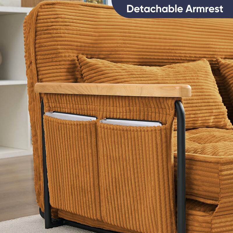 Mixoy Muti-Functional Folding Floor Sofa Bed,3-Seater,2-Seater,1-Seater Lazy Futon Sofa with 6 Position Adjustable Backrest