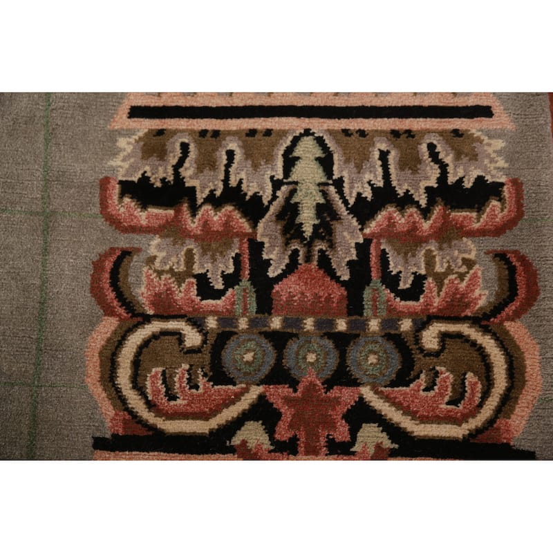 Nepalese Oriental Area Rug Hand-Knotted Wool Carpet - 9'0"x 11'7"