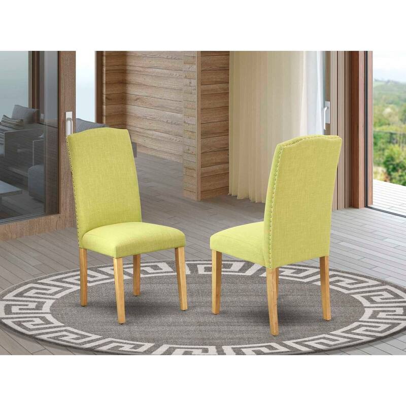 Linen Fabric Parsons Chairs - Set of 2 - Modern Dining Room Accent Chairs