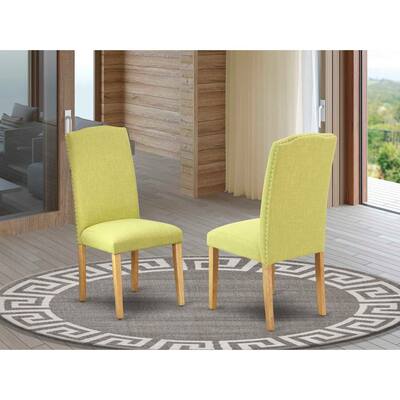 Linen Fabric Parsons Chairs - Set of 2 - Modern Dining Room Accent Chairs