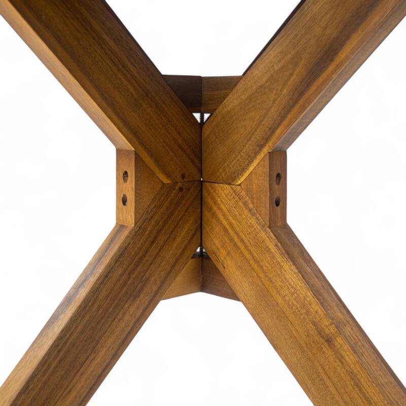 Christopher Knight Home - Coastline Outdoor Acacia Wood 5-Piece Dining Set with Wicker Chairs