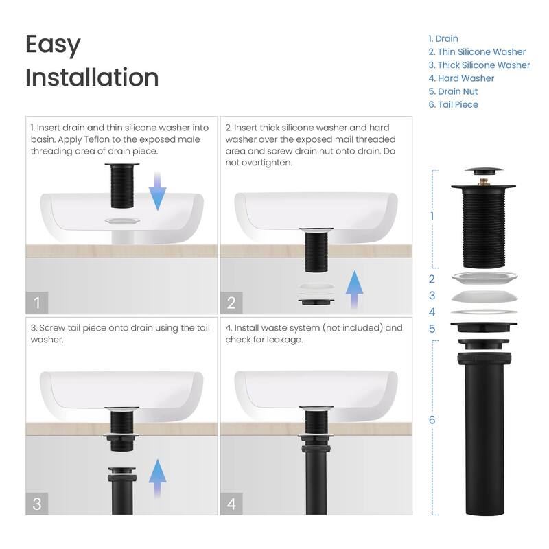 Pop Up Drain Stopper for Bathroom without Overflow