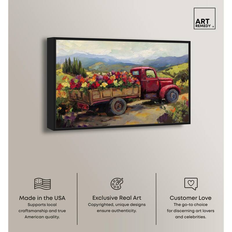 Flowers in Transit I Canvas by Art Remedy