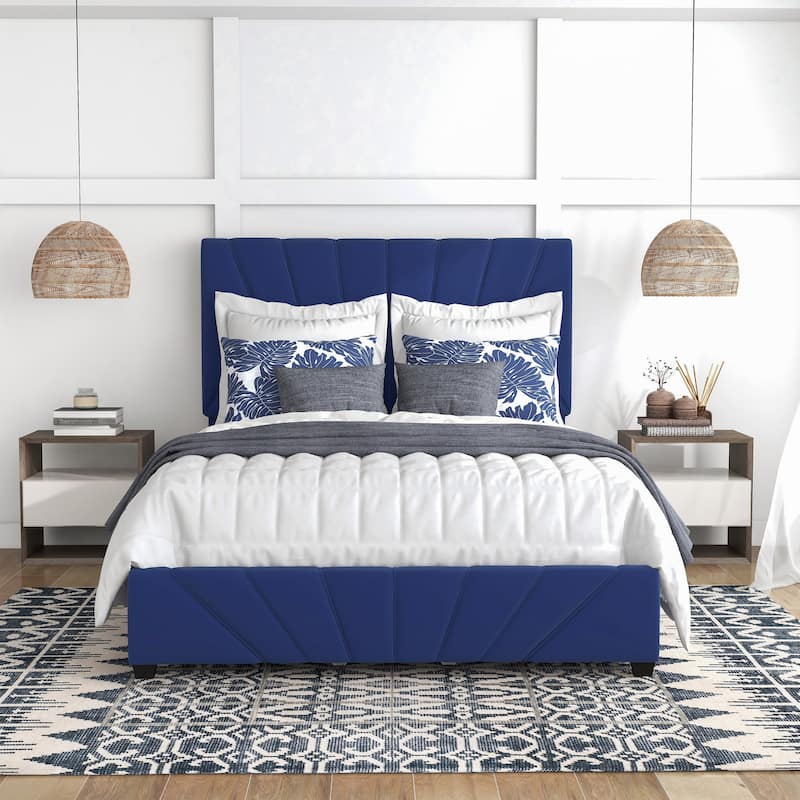 Rhiv Art Deco Upholstered 4-drawer Storage Bed by Furniture of America