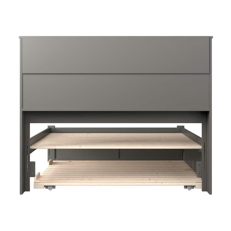 AFI Newport Full Size Platform Bed with Footboard & Full Trundle