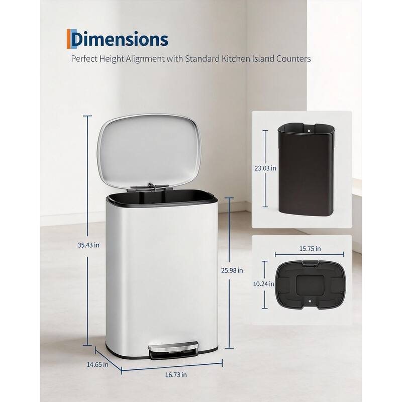 13 Gal / 50 L Step-On Garbage Bin