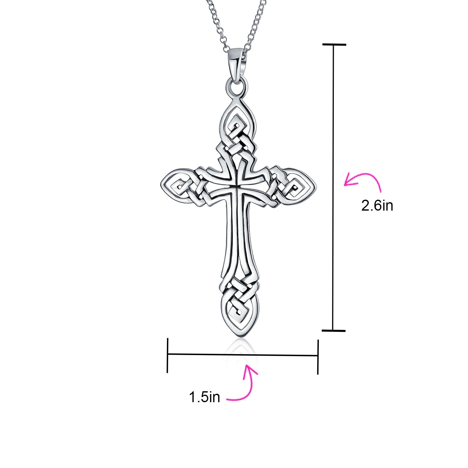 Shop Irish Celtic Knot Cross Cut Out Pendant 925 Sterling Silver Necklace Overstock 17988622