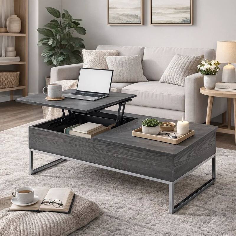 Carbon Loft Jenji Grey/ Silver Wooden Coffee Table