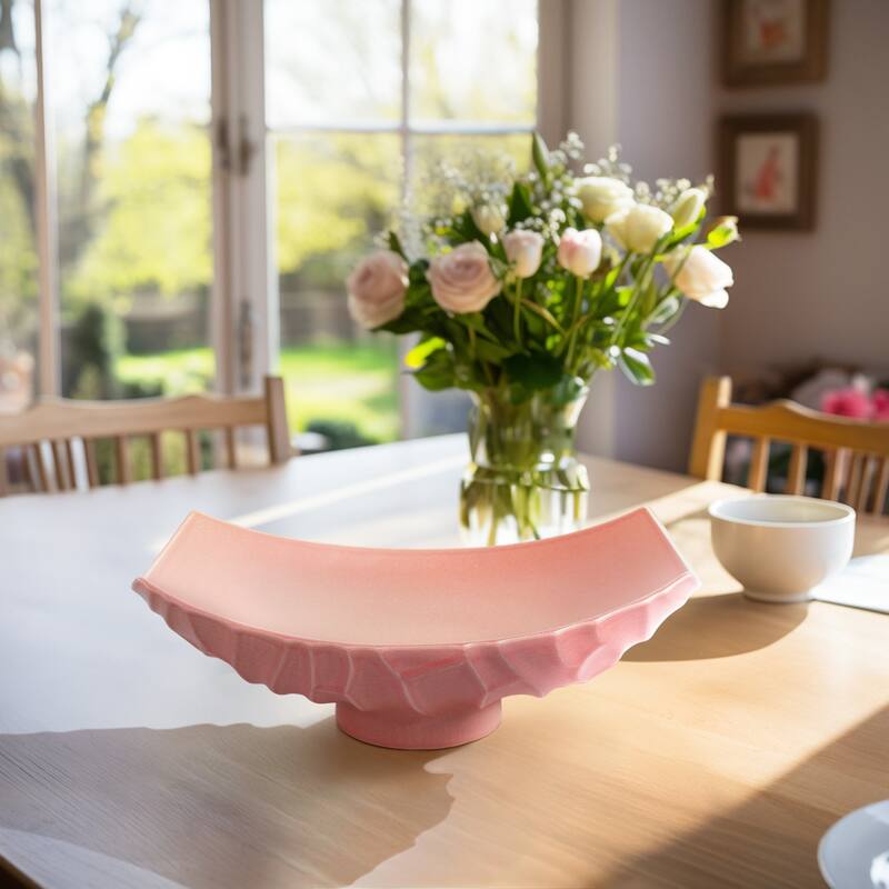 Ceramic Porcelain Modern Decorative Tray - Red, 17" - 17.0"