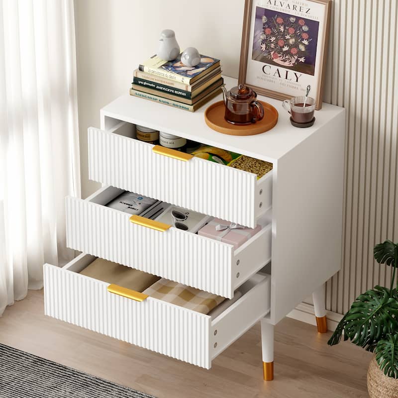 3 Drawer Dresser for Bedroom - White