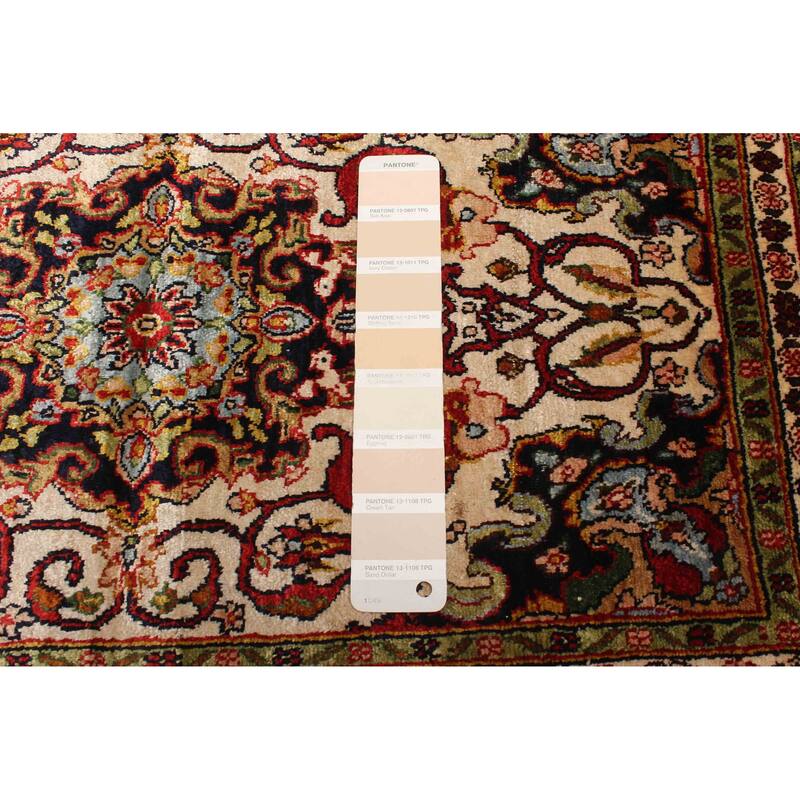 ECARPETGALLERY Hand-knotted Hereke Cream Silk Rug - 1'6 x 2'4