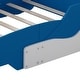 preview thumbnail 26 of 82, Twin/Full Race Car Bed with Wheels & Safety Rails - Pine Wood Frame