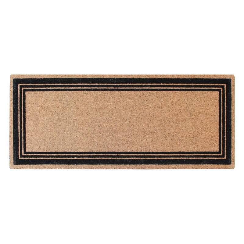 A1HC Natural Coir Flock Door Mat for Front Door, Anti-Shed Treated Doormat