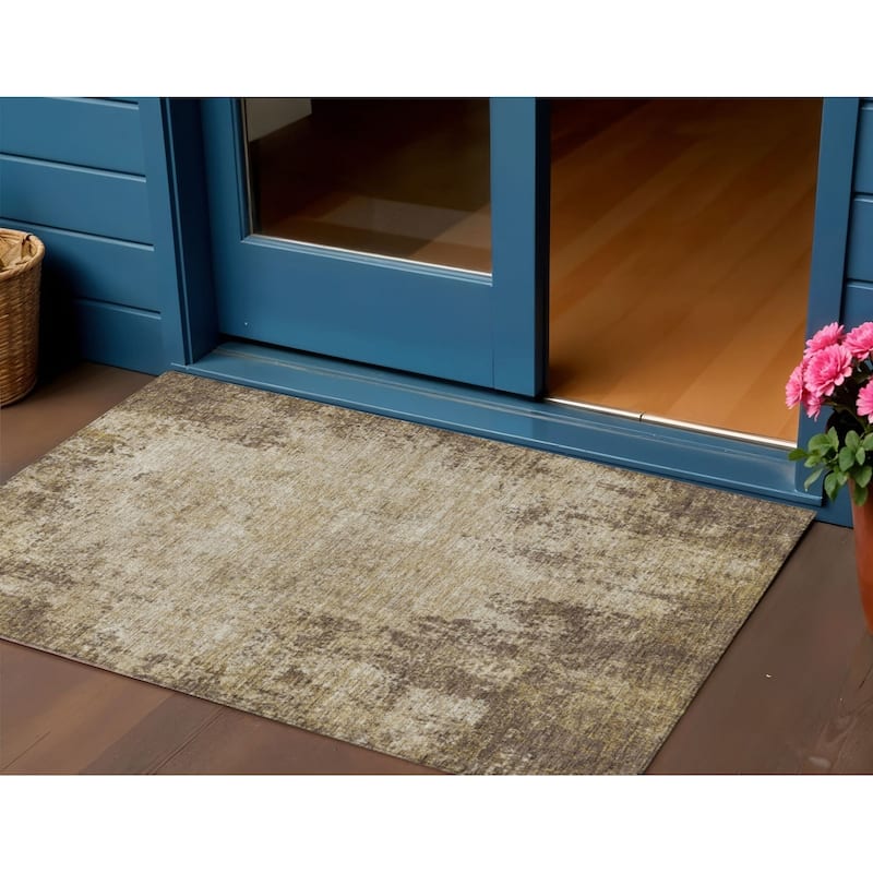 HomeRoots Abstract Transitional Rectangle Outdoor Rug - 3' x 5'