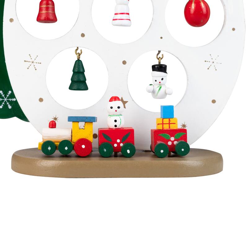 Snowman Cut-Out with Miniature Ornaments Merry Christmas Decoration - 10.25"