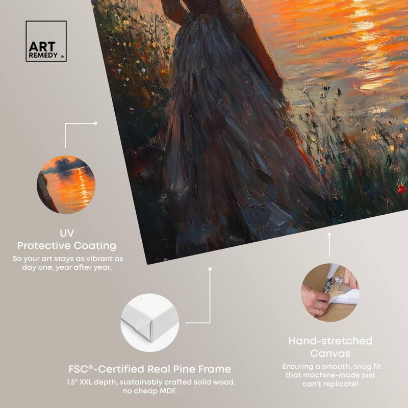 Sunset Pond Canvas by Art Remedy, Gallery Wrapped