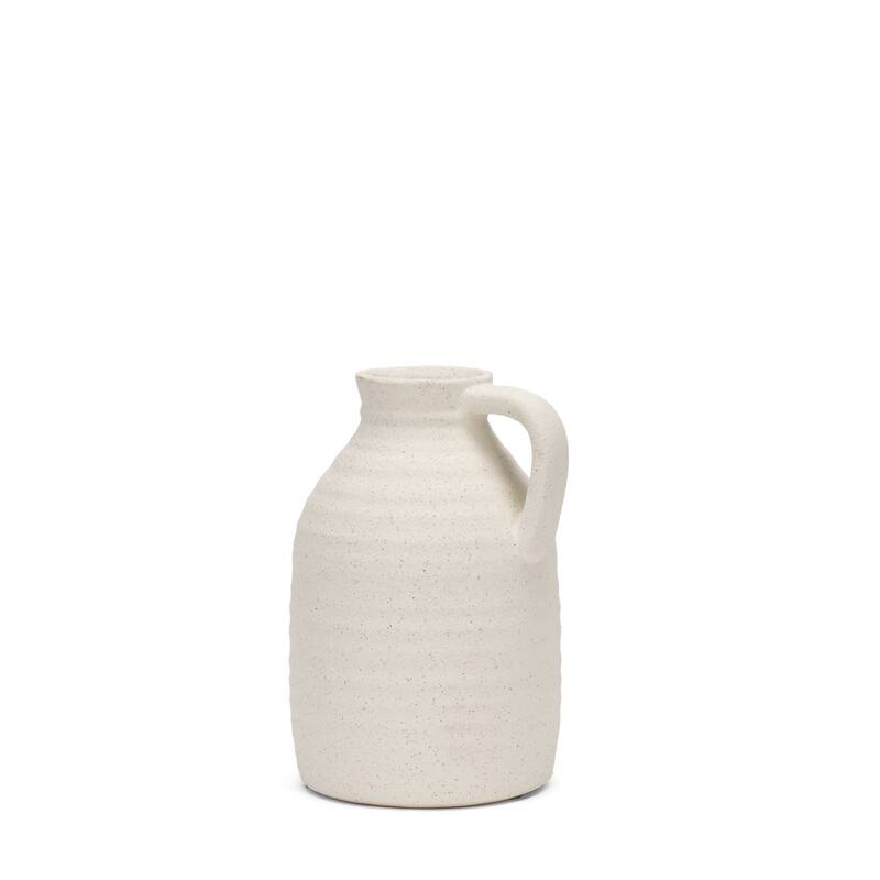 9" Off White Ceramic Jug Table Vase - 6.29