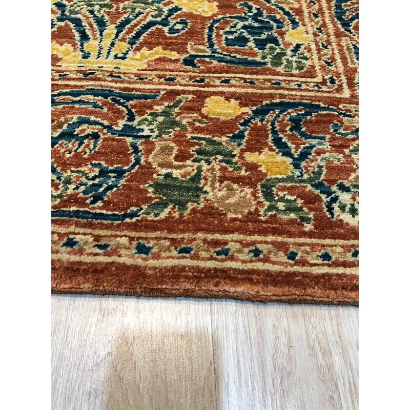 Red transitional Spanish Style Rug, Beautiful Spanish Area Rug