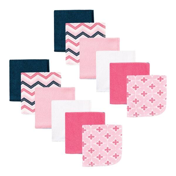 slide 1 of 1, Luvable Friends Baby Girl Cotton Rich Washcloths, Chevron, One Size - Chevron - One Size One Size - Chevron