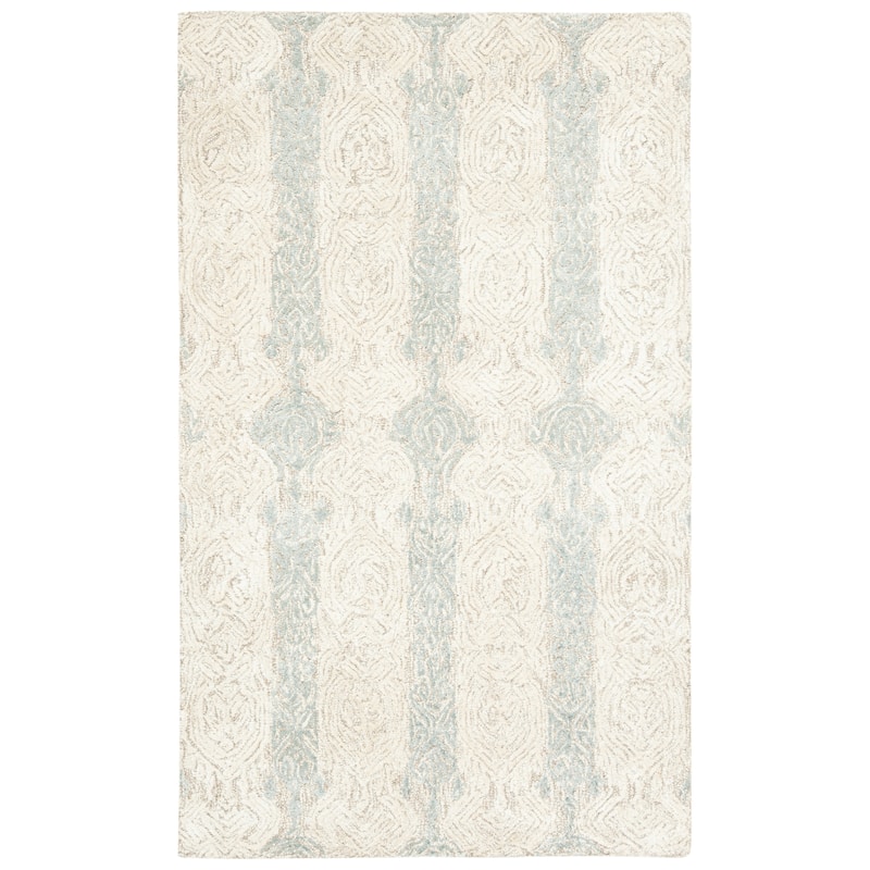 SAFAVIEH Handmade Glamour Mehrangiz Modern Viscose Rug - 3' x 5' - Grey/Ivory
