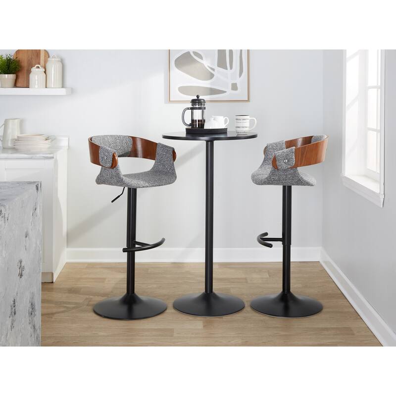 Carson Carrington Gavle Adjustable Bar Stool with Rounded T Footrest (Set of 2)