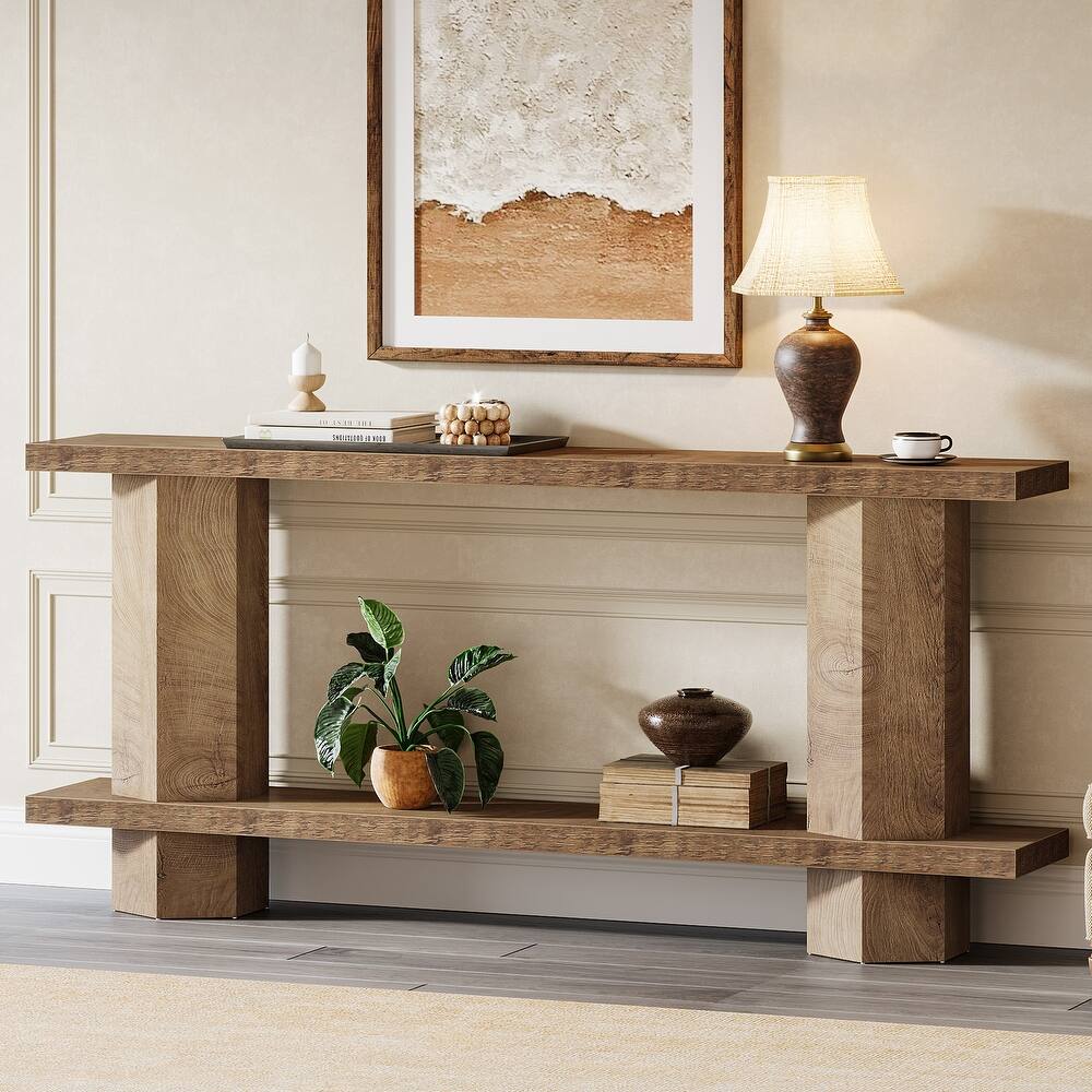 71'' Long Console Table for Entryway, Wood Sofa Table Behind Couch
