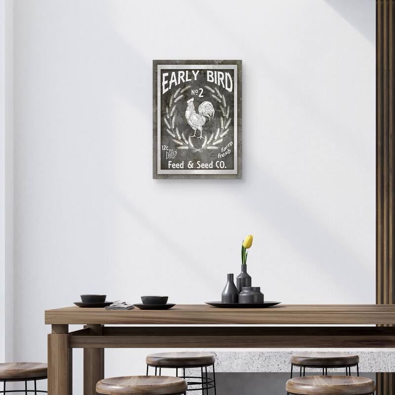Farm Sign Early Bird Canvas Art Print