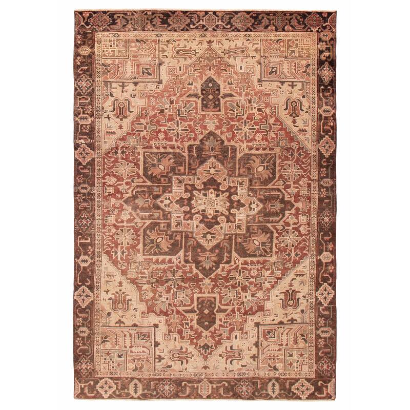 ECARPETGALLERY Hand-knotted Sarabi Red Wool Rug - 7'8 x 11'4 - Dark Red - 7'8 x 11'4