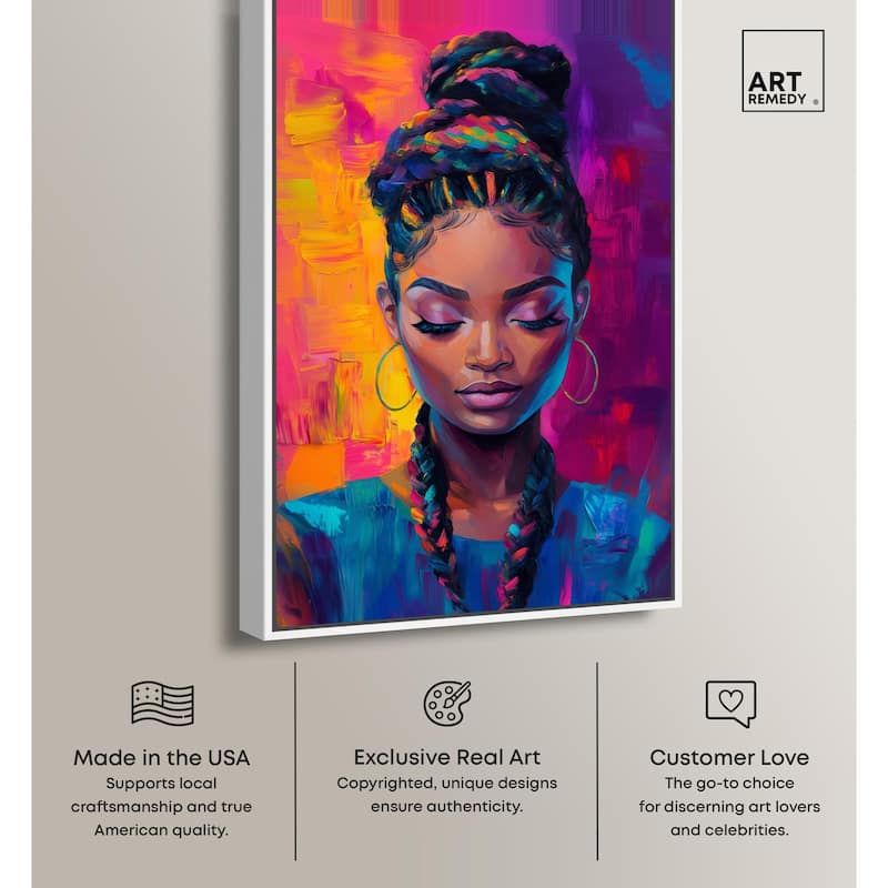 Bold Colorful Braids Canvas by Art Remedy