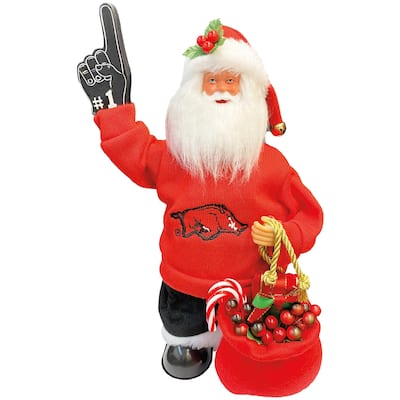 NCAA 12" Arkansas Animated/Musical Santa