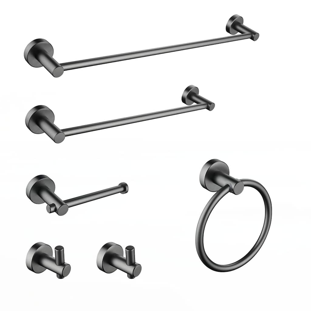 6 Piece Bathroom Towel Rack Set Wall Mount
