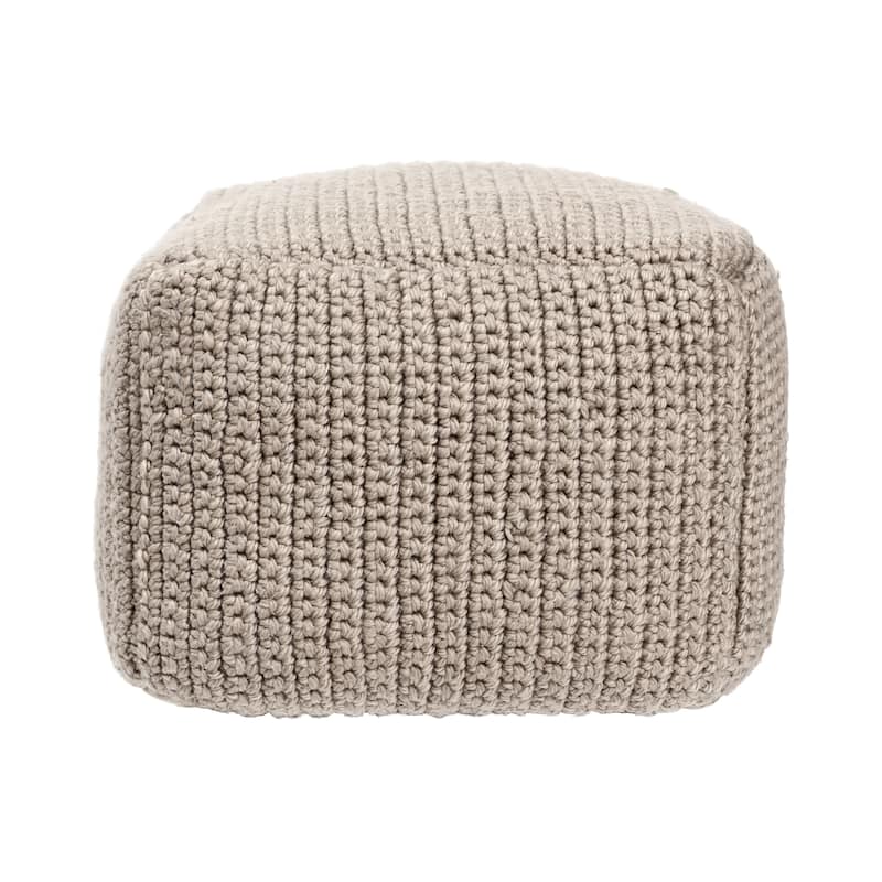 Villa by Classic Home Prism 18" Handwoven Square Pouf