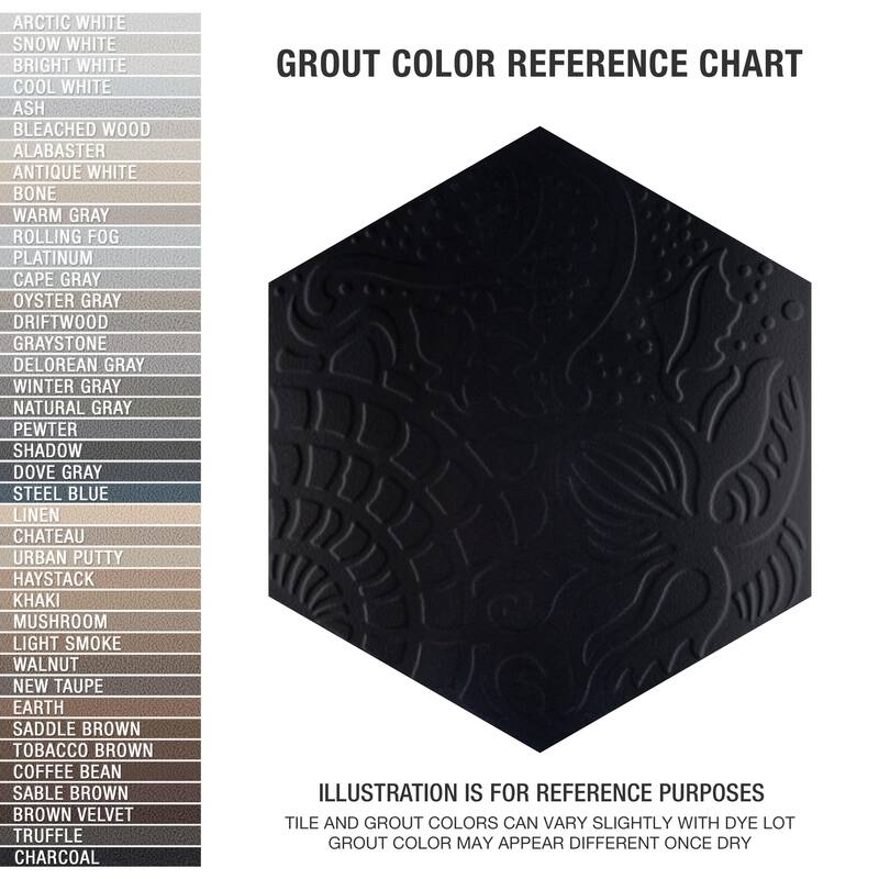Merola Tile Gaudi Grand Hex Black 19" x 22" Porcelain Floor and Wall Tile
